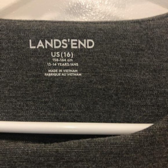 Lands' End Girls Ponte Pleat Jumper Classic Gray - Picture 2 of 3